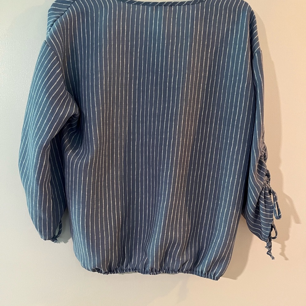 Blue Striped Blouse by West - Picture 2 of 3